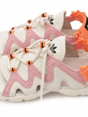 adidas Women’s 7 White, Pink & Orange Wave Sandal Sneaker Water shoes